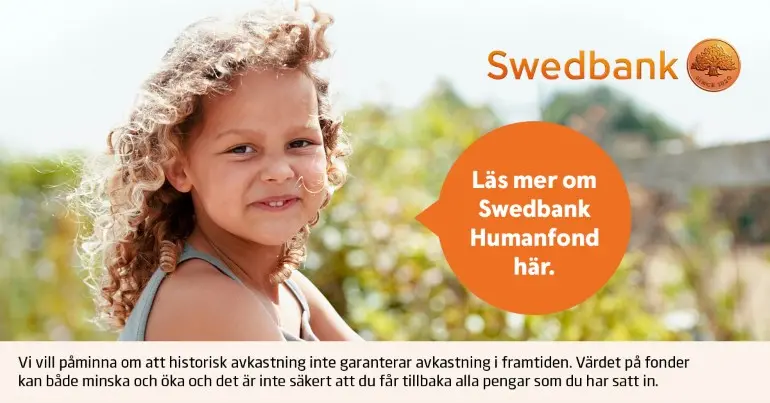 Genom att spara i Swedbank Humanfond kan du vara med och bidra till Evangeliska Frikyrkans arbete. Läs mer på Swedbanks hemsida. Vi vill påminna om att historisk avkastning är ingen garanti för framtida avkastning. De pengar som placeras i fonden kan både öka och minska i värde och det är inte säkert att du får tillbaka hela det insatta kapitalet.